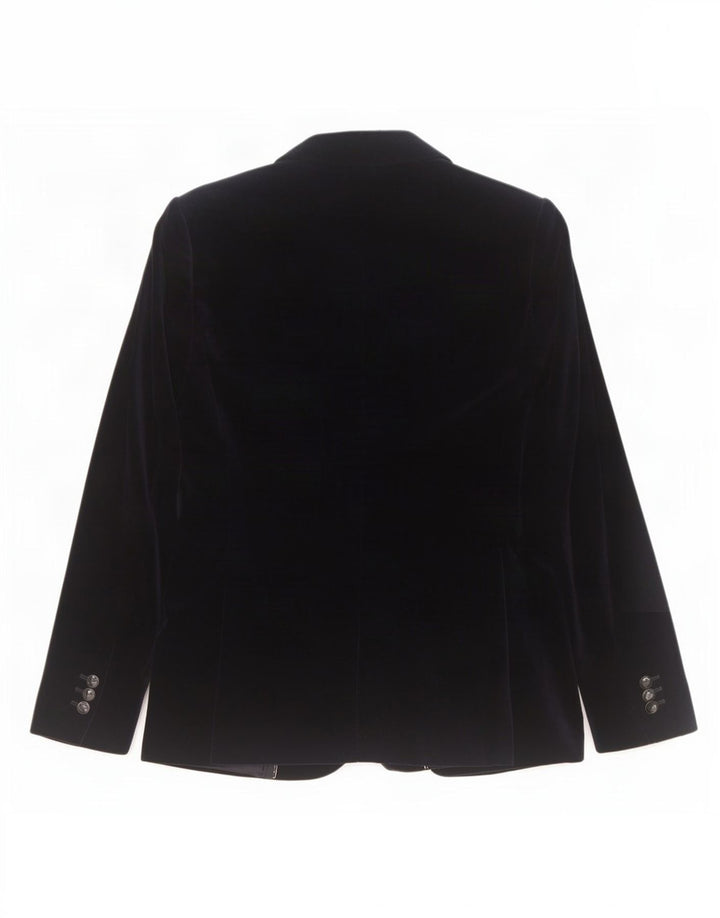 Massimo Dutti Veste blazer en velours à 1 bouton pour femme EU 38 Small Bleu marine