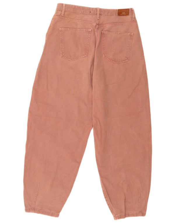 Zara Pantalon court coupe ample pour femme EU 36 XS W26 L25 Coton orange
