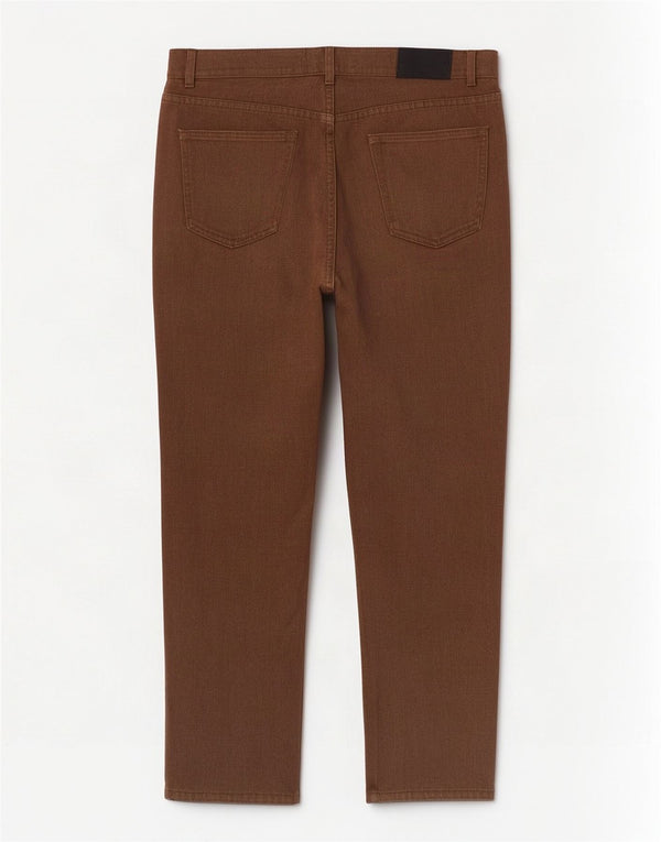 Zara Pantalon décontracté droit pour homme EU 46 XL W36 L31 Marron à chevrons