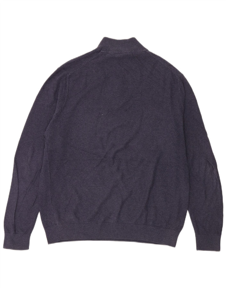 Lyle & Scott Pull à col zippé pour homme en coton bleu marine Taille L