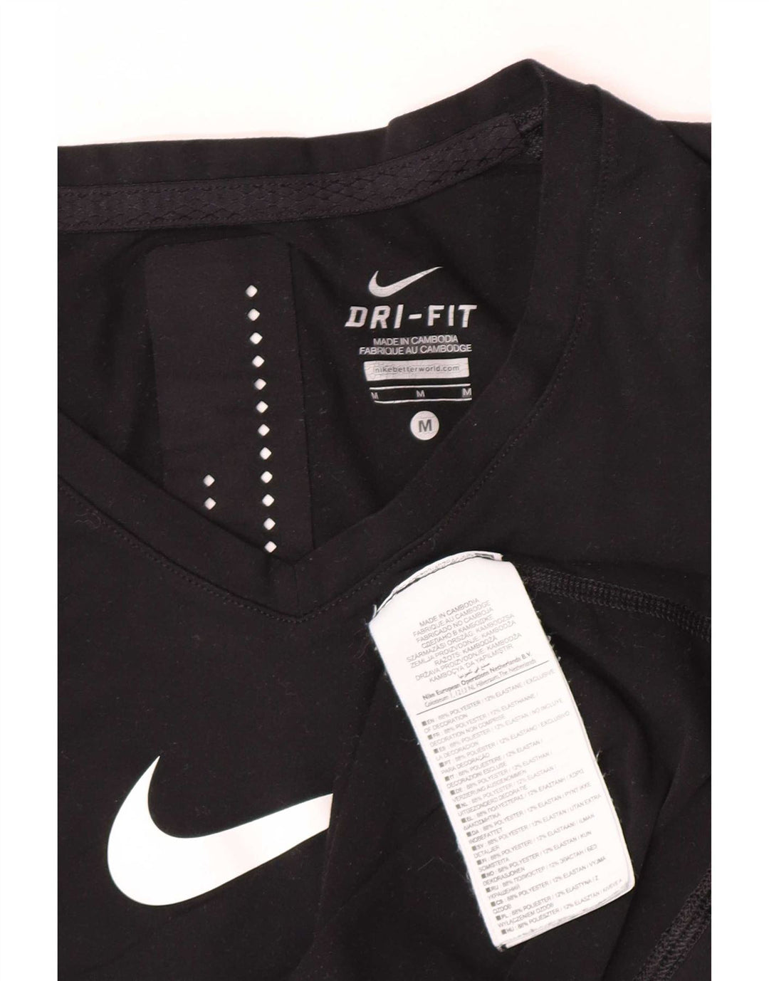 Nike Womens Dri Fit Graphic Débardeur UK 12 Moyen Noir Polyester