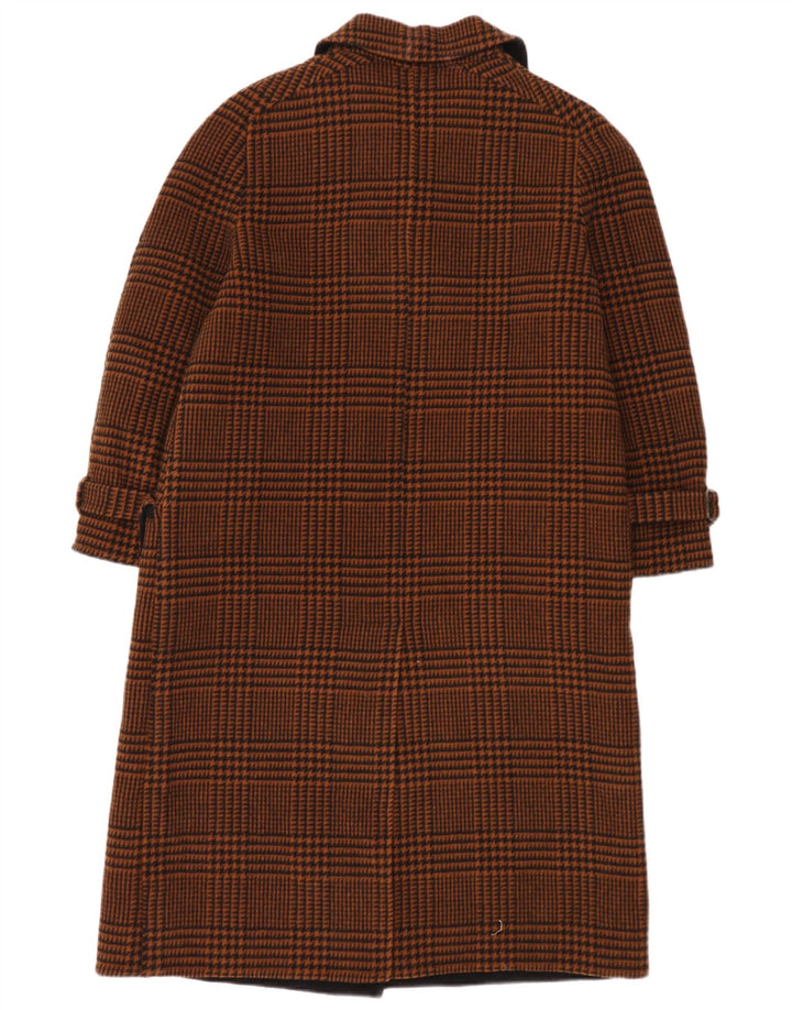 Kamanta Manteau croisé pour femme IT 46 en laine à carreaux marron