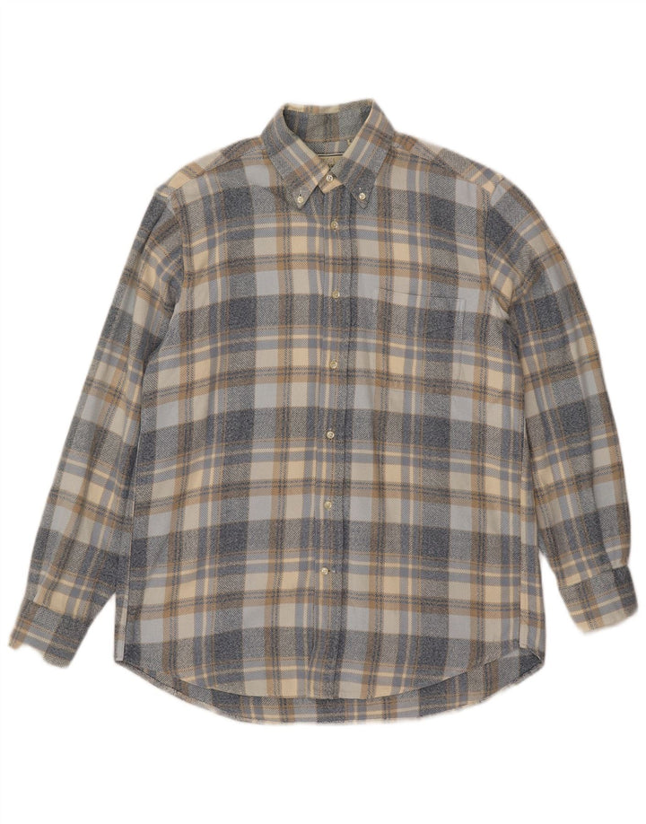 Norton & Wilson Chemise en flanelle pour homme Taille 40 15 3/4 Bleu moyen à carreaux