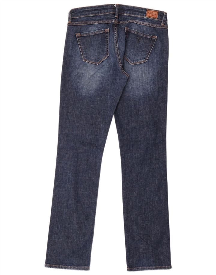 Guess Femme Starlet Jean Droit W30 L32 Bleu Coton