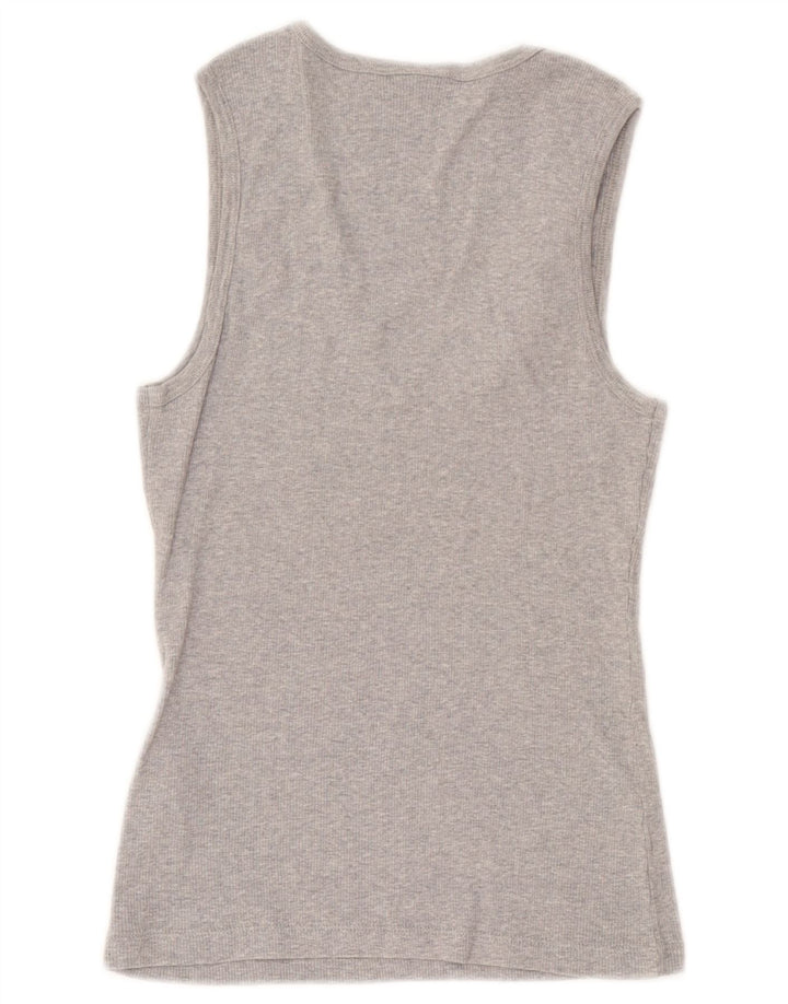 Benetton Débardeur Femme UK 10 Petit Gris Coton