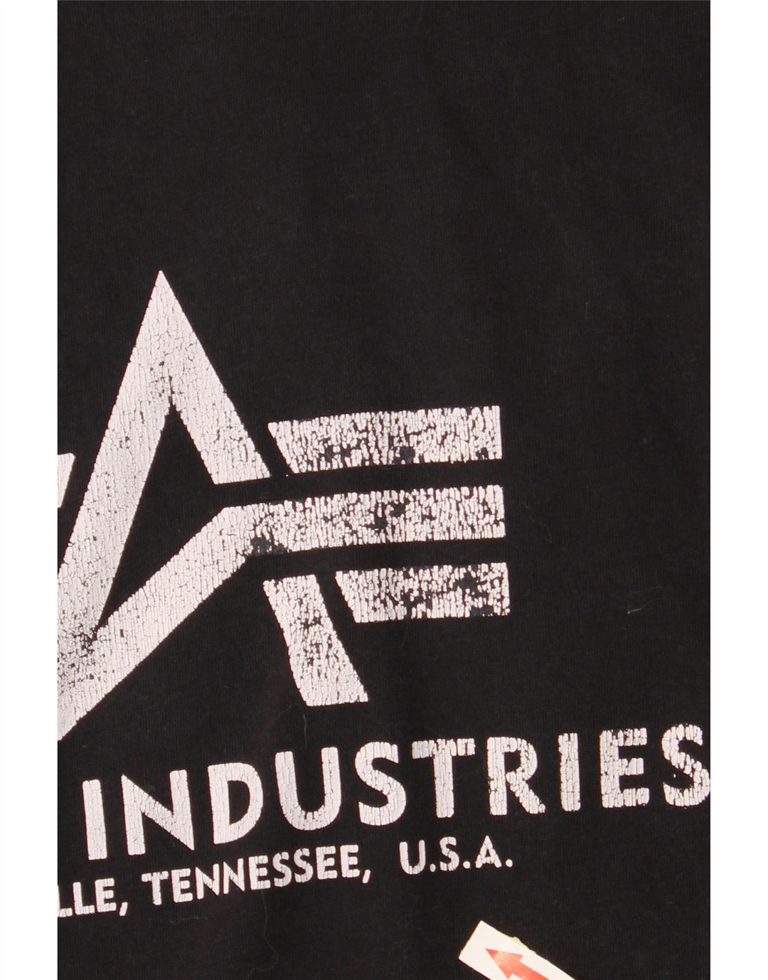 ALPHA INDUSTRIES T-shirt graphique pour femme UK 10 Petit coton noir