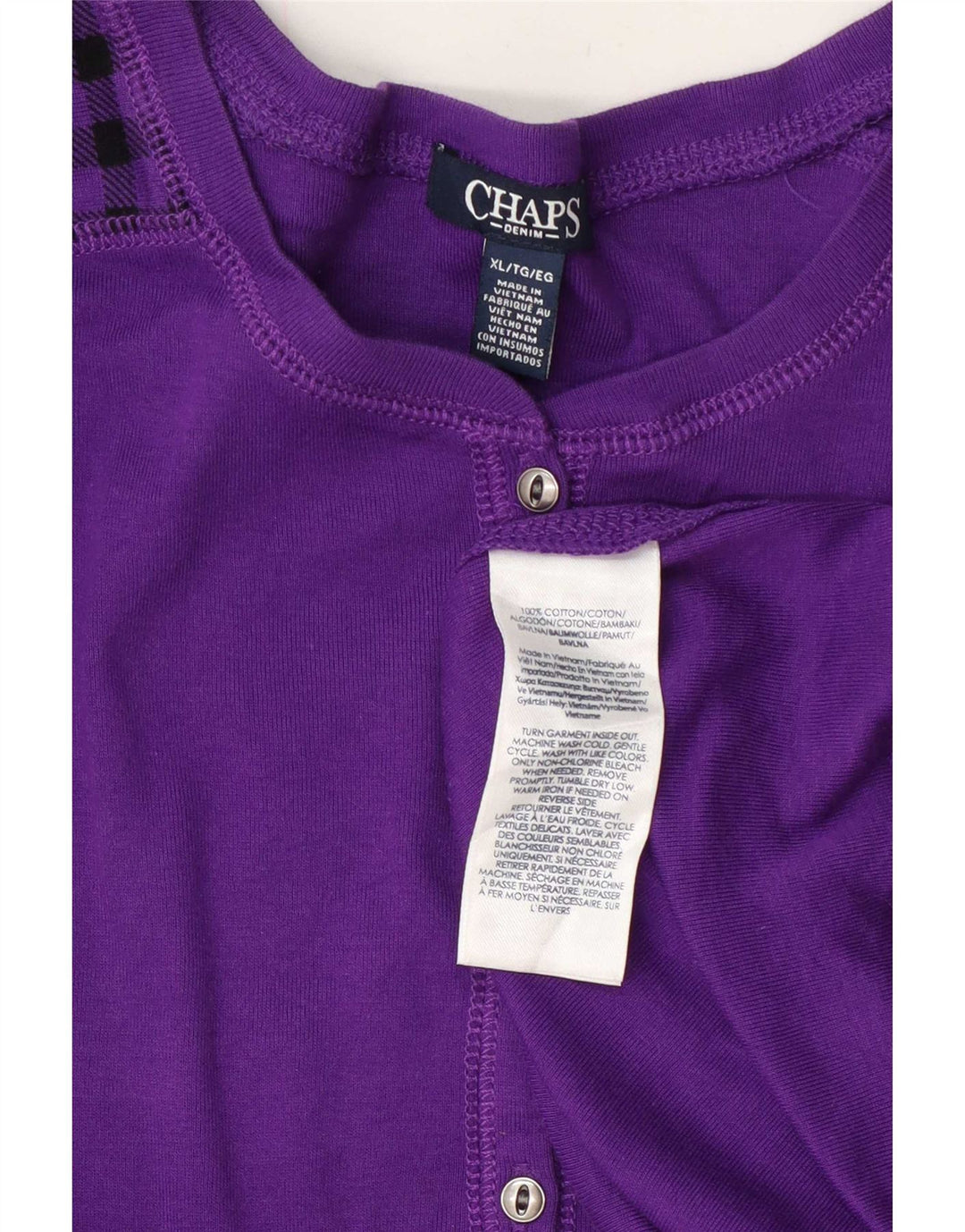 Chaps Haut à manches longues pour femme UK 18 XL Violet à carreaux en coton