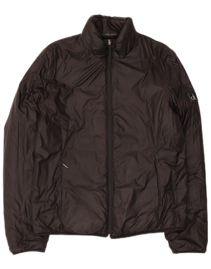 Calvin Klein Jeans Veste réversible pour femme UK 14 Medium Noir Polyamide