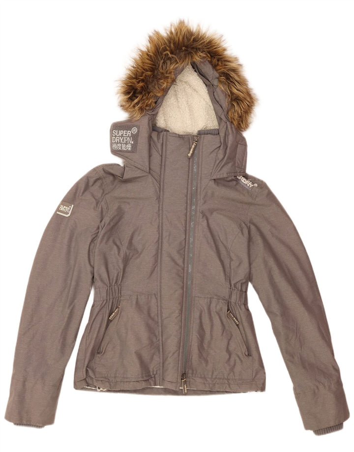 Superdry Veste coupe-vent graphique Windattacker pour femme UK 10 Small Gris