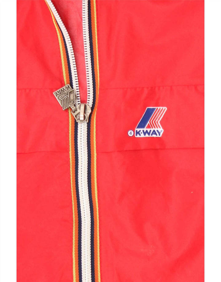 K-Way Veste de pluie à capuche pour femme UK 14 Rouge moyen