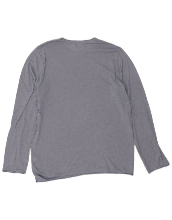 Zara Pull Col Rond Homme Bleu Moyen Coton