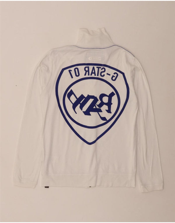 G-STAR Veste de survêtement graphique pour femme UK 10 Small White Cotton