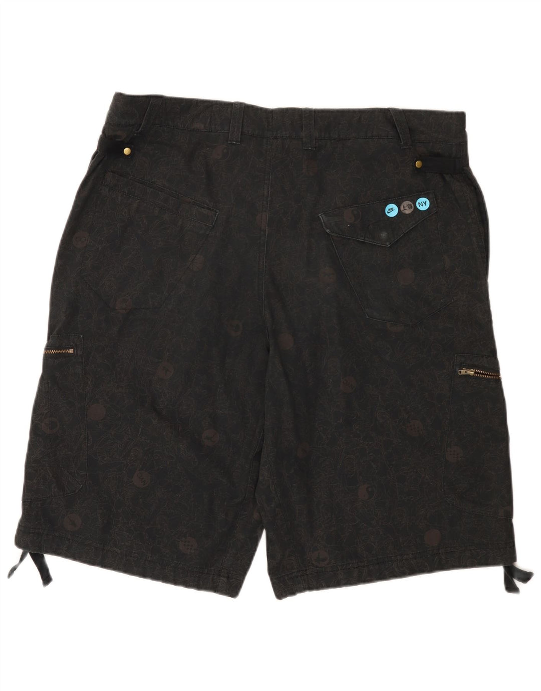 NIKE Short cargo pour homme XL W38 en coton floral noir