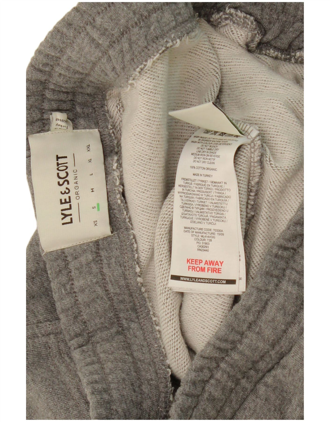 LYLE & SCOTT Short de Sport Homme Petit Gris Coton