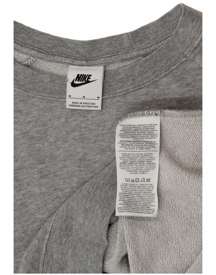 Nike Womens Loose Fit Sweatshirt Jumper UK 12 Gris Moyen Coton