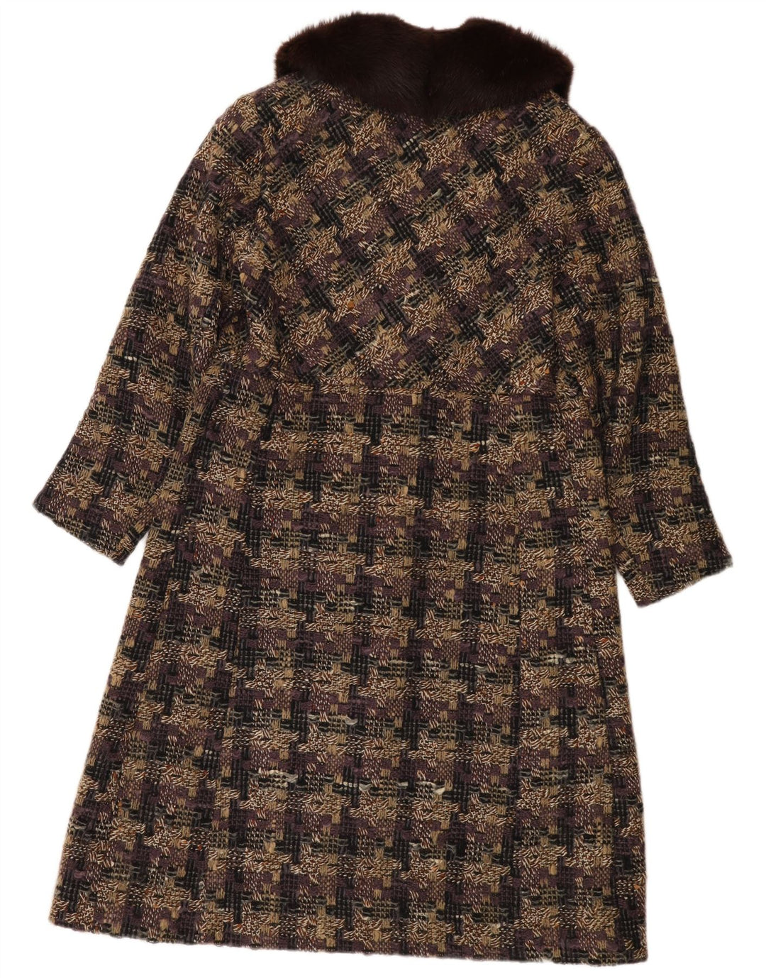 VINTAGE Manteau Femme UK 14 Moyen Carreaux Multicolores
