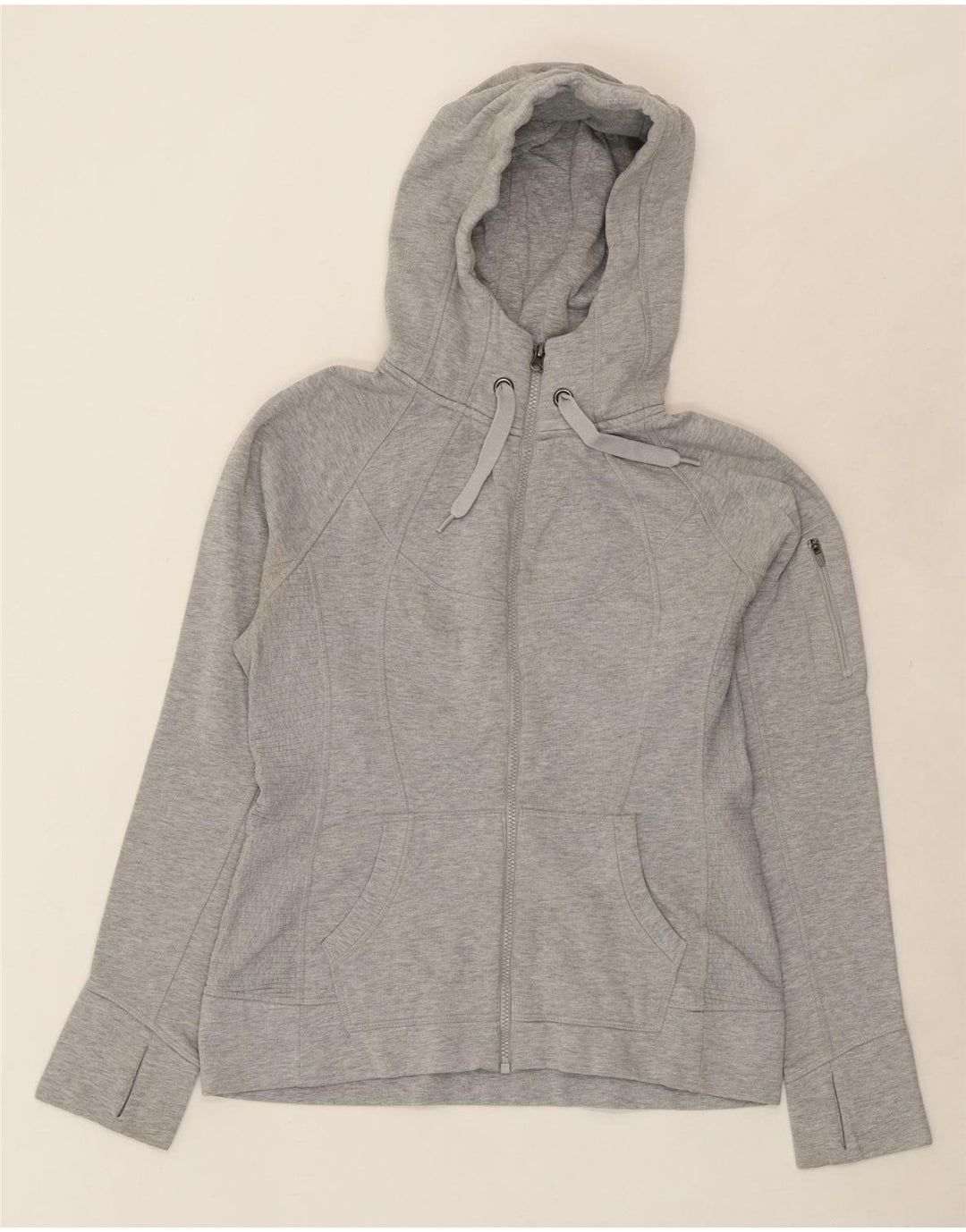 ATHLETA Womens Zip Hoodie Sweater UK 14 Medium Grey Cotton Vintage Athleta and Second-Hand Athleta from Messina Hembry 