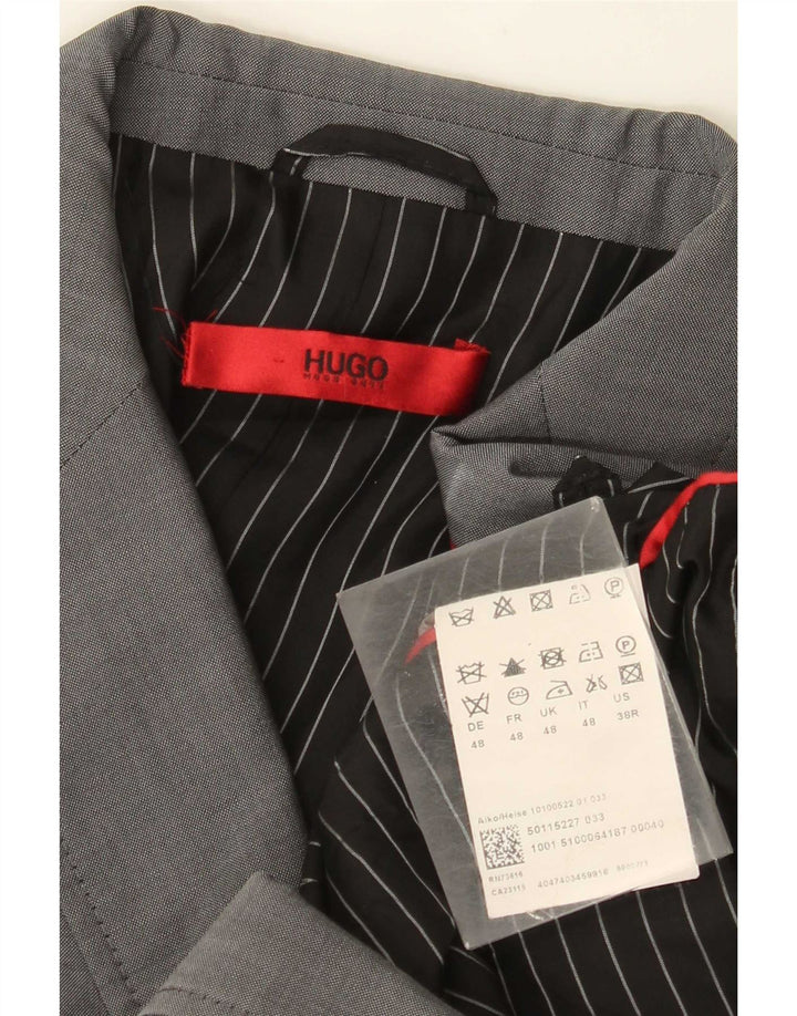 Hugo Boss Veste blazer à 2 boutons pour homme EU 48 Gris moyen Laine