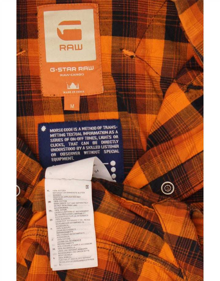 G-Star Chemise homme en coton à carreaux orange moyen