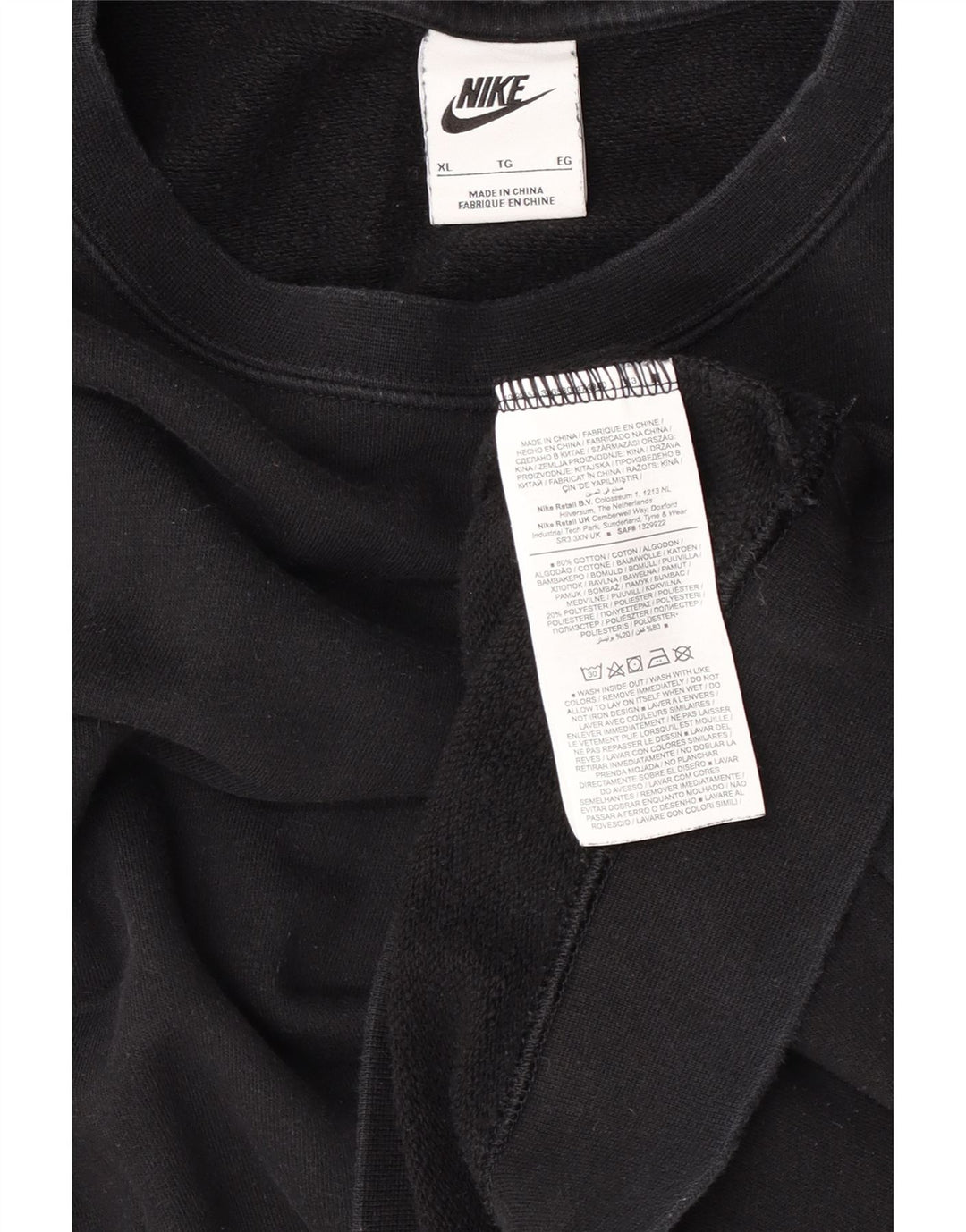 Nike Homme Sweatshirt Jumper XL Noir Coton