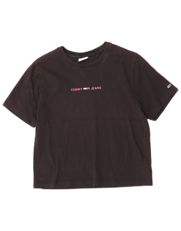 Tommy Hilfiger T-shirt court graphique pour femme UK 6 XS Coton noir