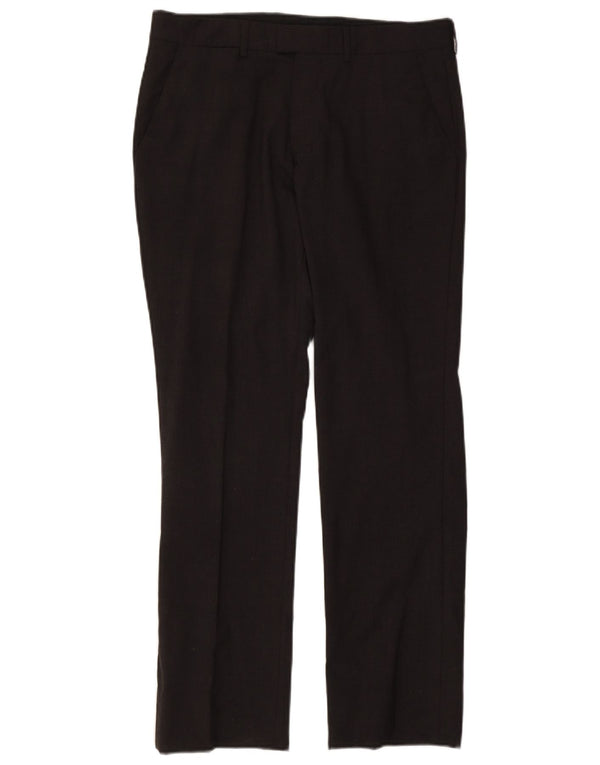 Zara Pantalon de costume droit pour homme EU 40 Medium W31 L30 Gris Polyester