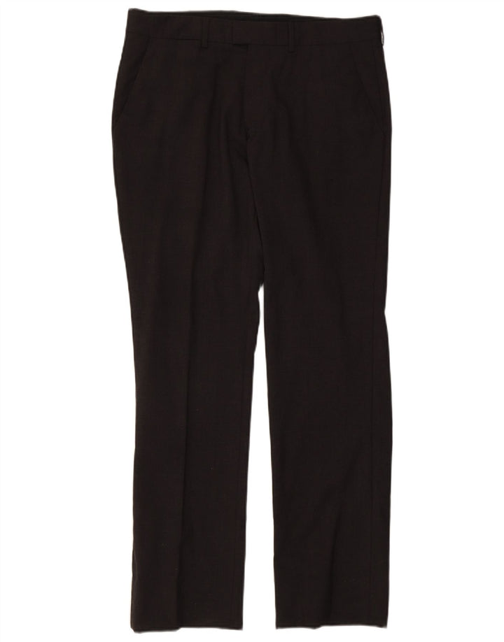 Zara Pantalon de costume droit pour homme EU 40 Medium W31 L30 Gris Polyester