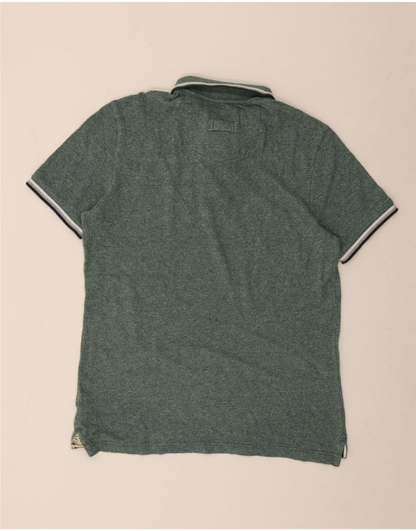 FAT FACE Polo Homme Vert Moyen Rayé Coton