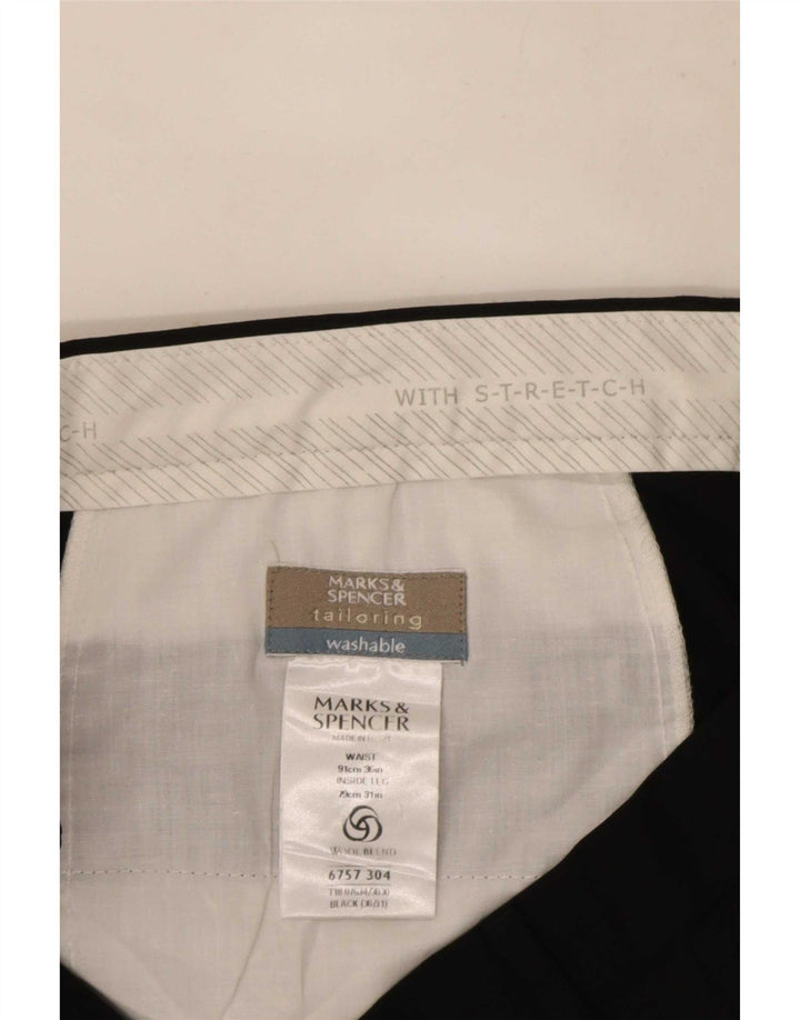 Marks & Spencer Pantalon de costume pour homme W36 L31 Noir Polyester