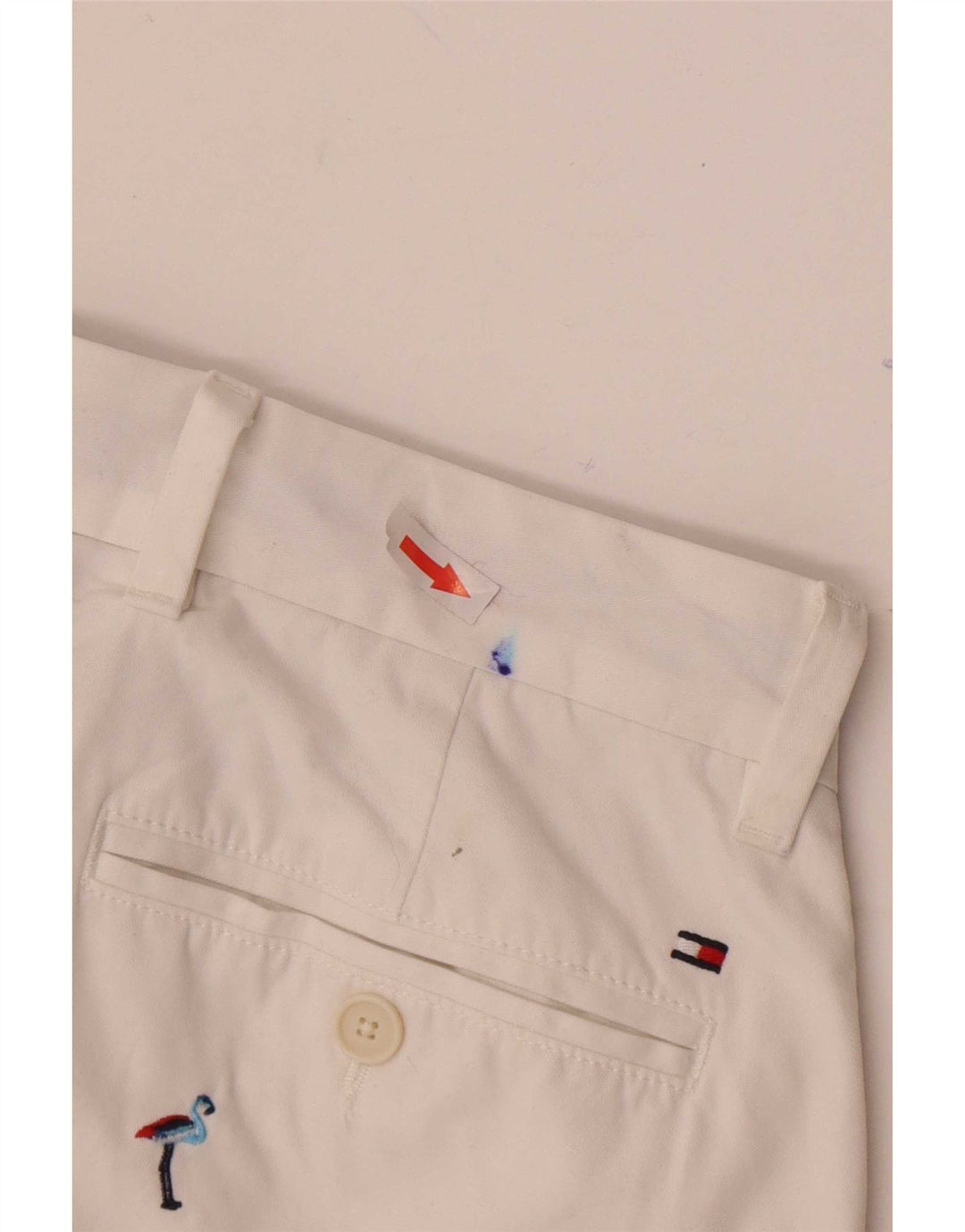 Tommy Hilfiger Short Chino Graphique W31 Homme Blanc Moyen