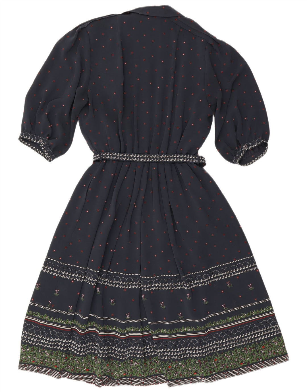 RALPH Robe trapèze à manches 3/4 pour femme EU 46 XL Bleu marine Floral Polyester