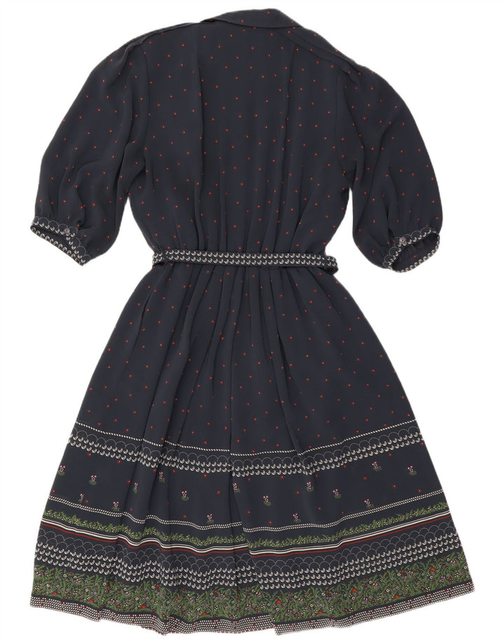 RALPH Robe trapèze à manches 3/4 pour femme EU 46 XL Bleu marine Floral Polyester