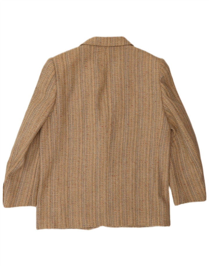 FENDI Veste Blazer 2 Boutons Femme IT 44 Beige Moyen Rayé Classique