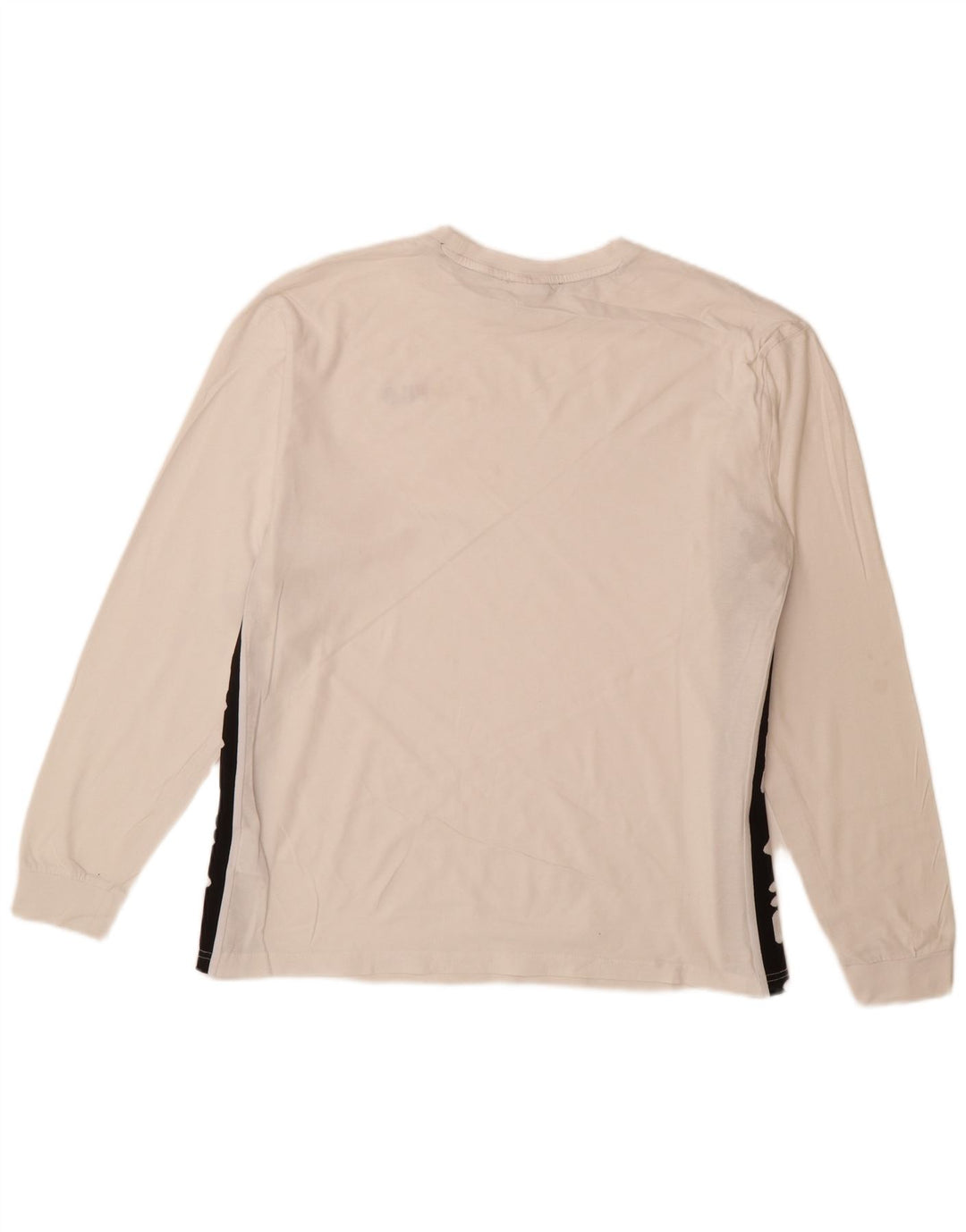FILA Haut graphique à manches longues pour hommes en coton color block blanc grand