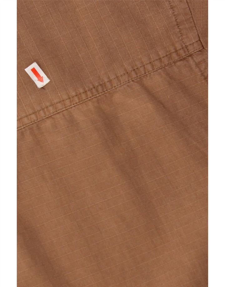 JEEP Chemise à manches courtes pour homme XL en coton à carreaux marron