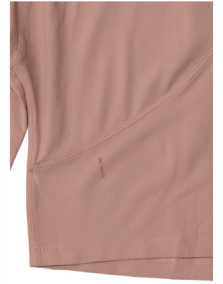 LULULEMON Haut court à manches longues et coupe ample pour femme UK 14 Rose moyen