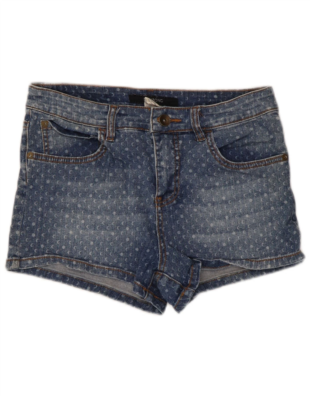 Billabong Short en jean femme W28 coton tacheté bleu moyen