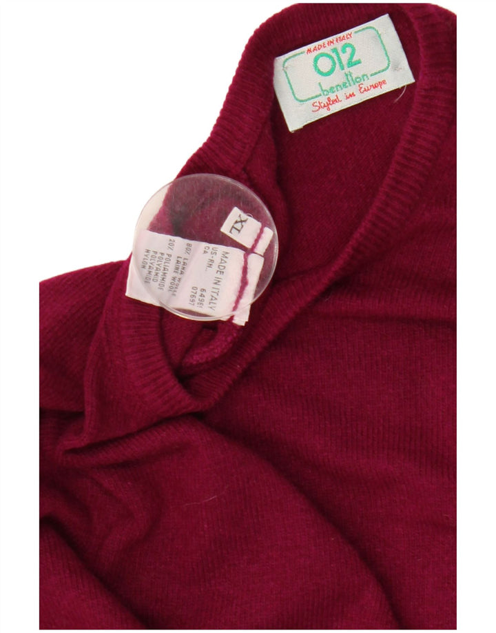 Benetton Pull à col rond pour femme UK 18 XL Laine marron
