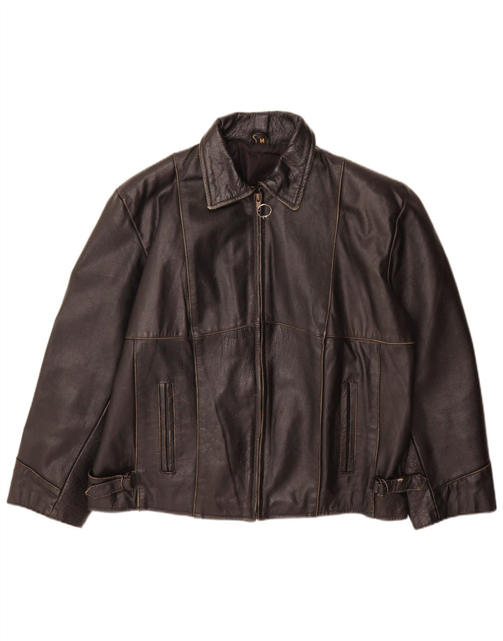 Veste en cuir homme vintage UK 38 Cuir noir moyen