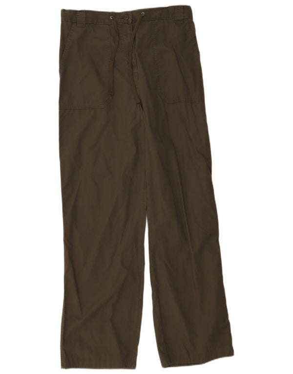 Marks & Spencer Pantalon décontracté taille haute pour femme UK 12 Medium W30 L30 Kaki