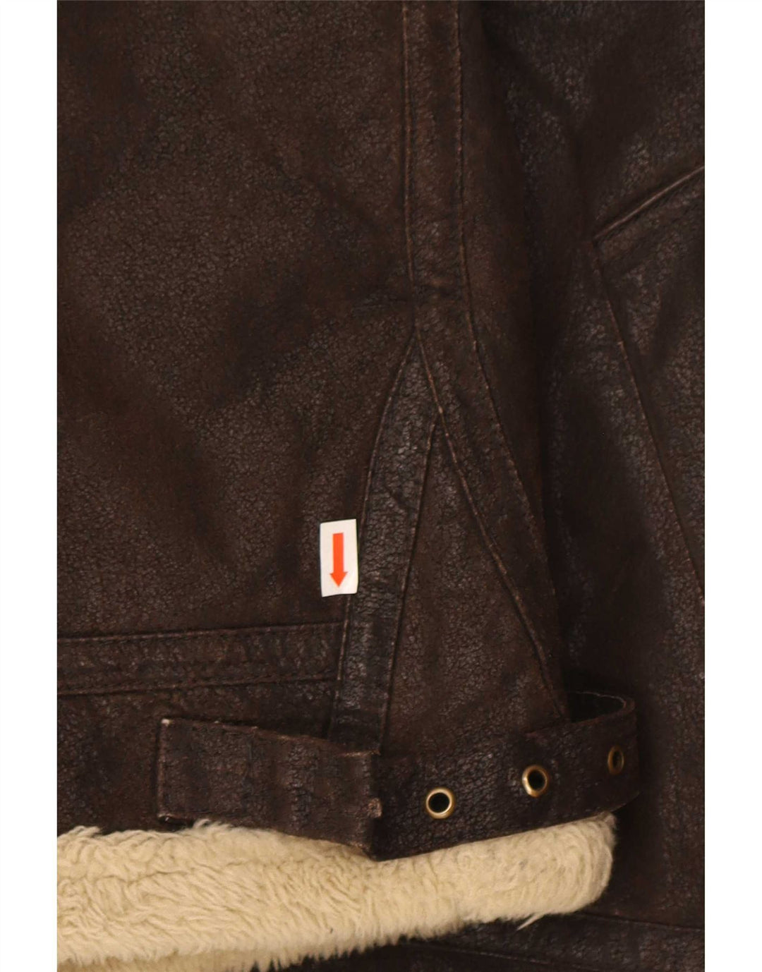 CINTI Veste en cuir Sherpa pour homme UK 42 XL Marron