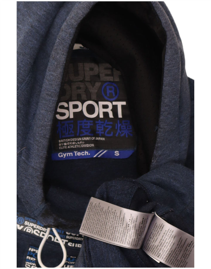 Superdry Pull à capuche graphique pour homme Petit bleu marine Polyester