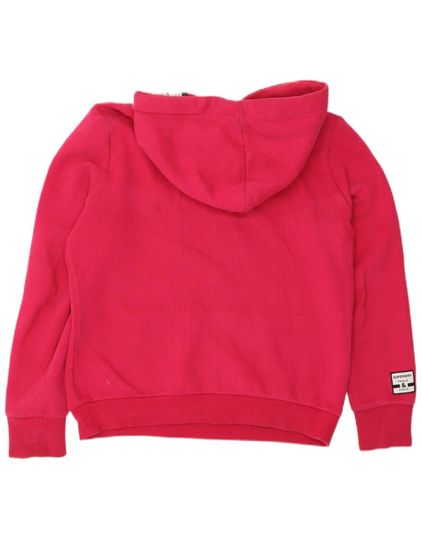 Superdry Pull à capuche graphique pour femme UK 12 Coton rose moyen
