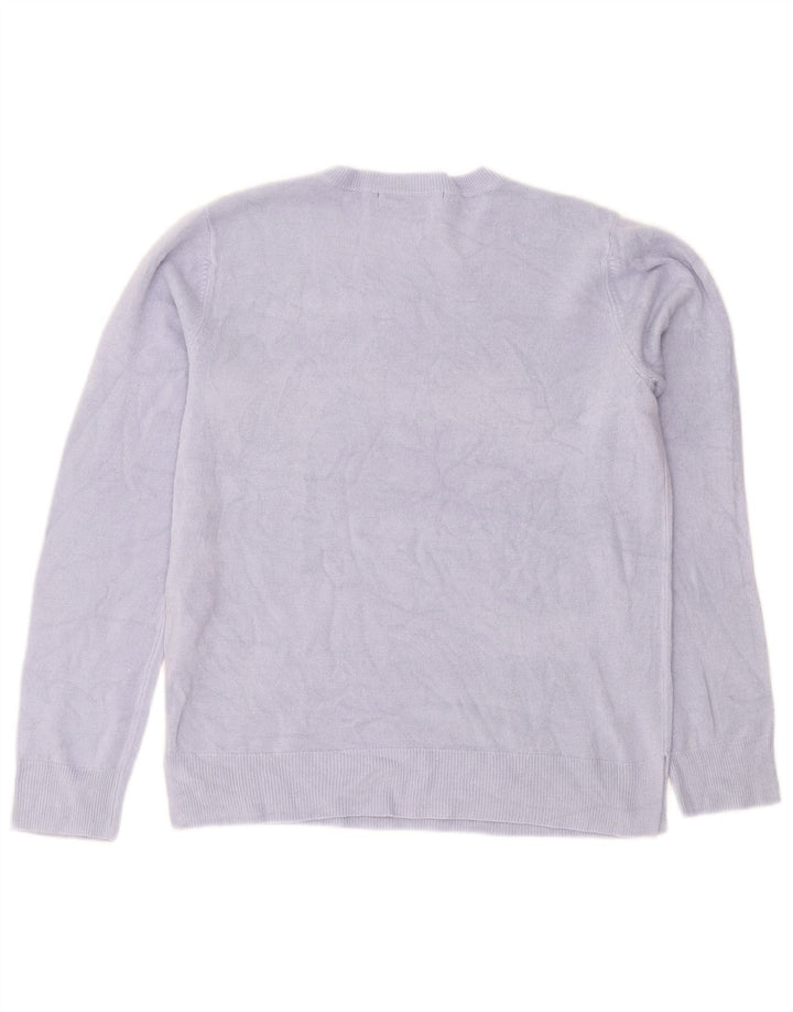 Marks & Spencer Pull ras du cou pour femme UK 12 Bleu moyen Acrylique