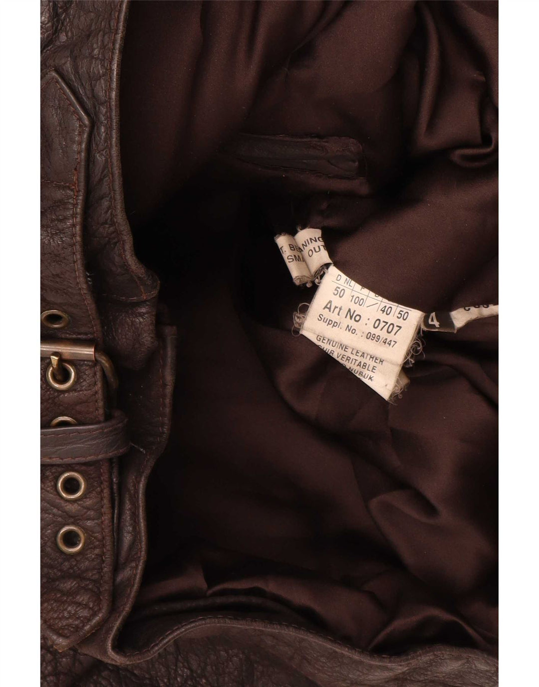 veste en cuir homme vintage IT 50 Grand Marron