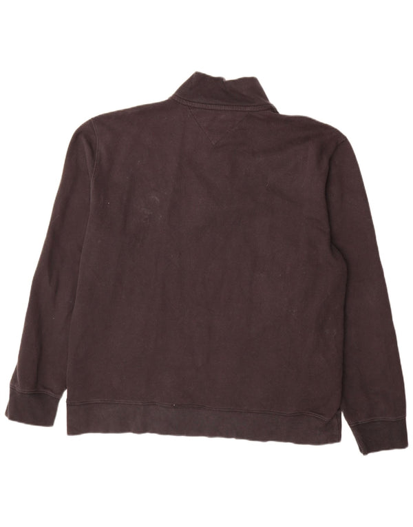 Tommy Hilfiger Sweat-shirt à col zippé pour homme XL Noir Coton