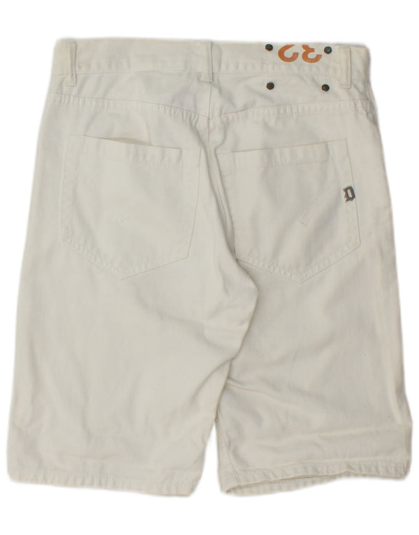 vintage Mens Denim Shorts W32 Moyen Off White Cotton