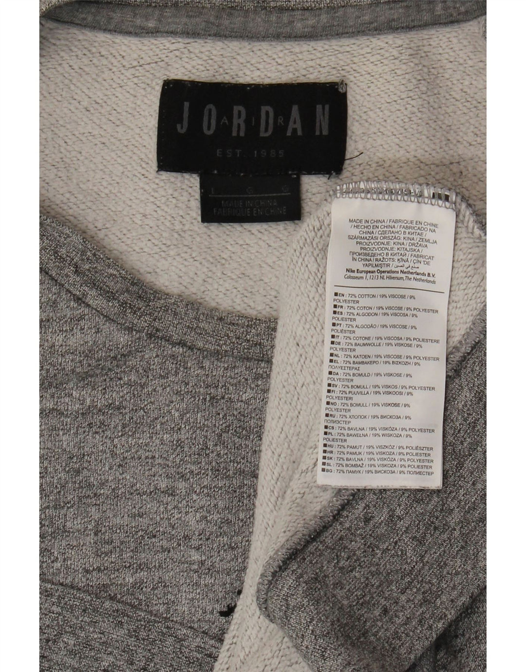 JORDAN Sweat-shirt graphique pour hommes, grand coton gris