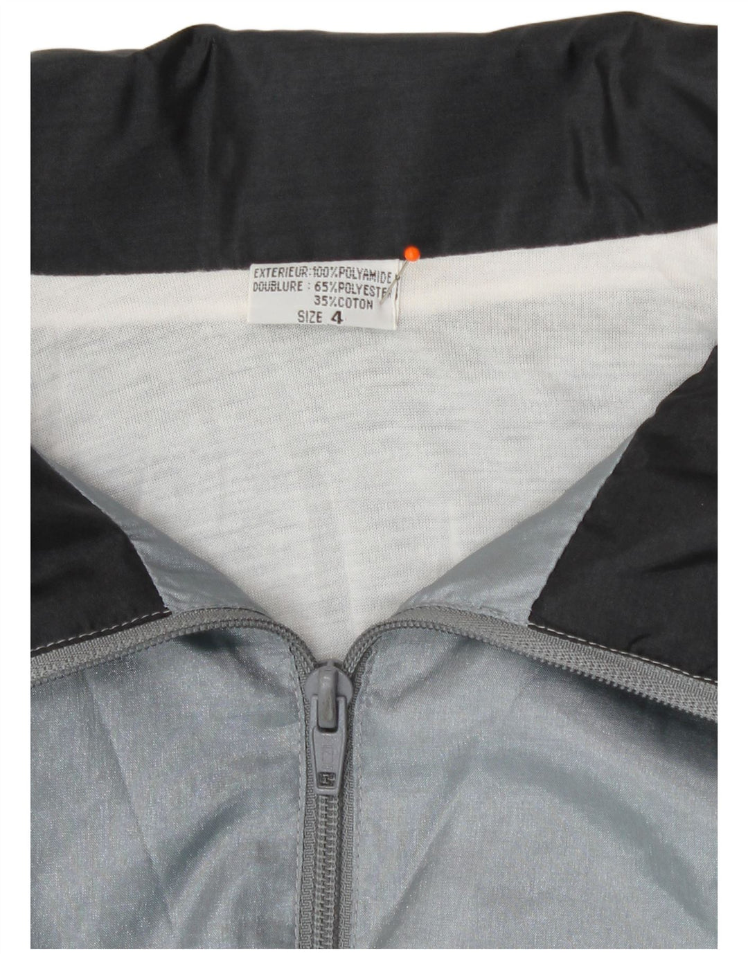 vintage Mens Survêtement Top Veste XL Gris Géométrique Polyamide