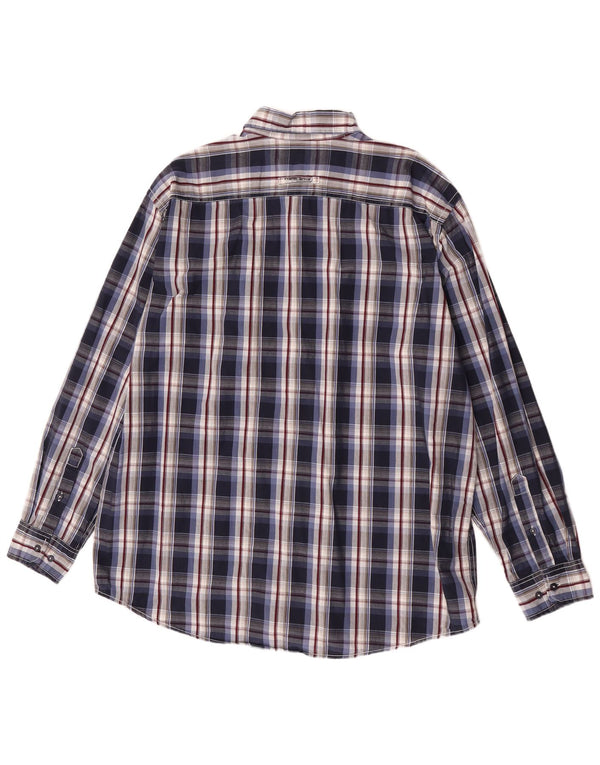 Chemise Homme Camel Active XL Bleu Marine Plaid Coton